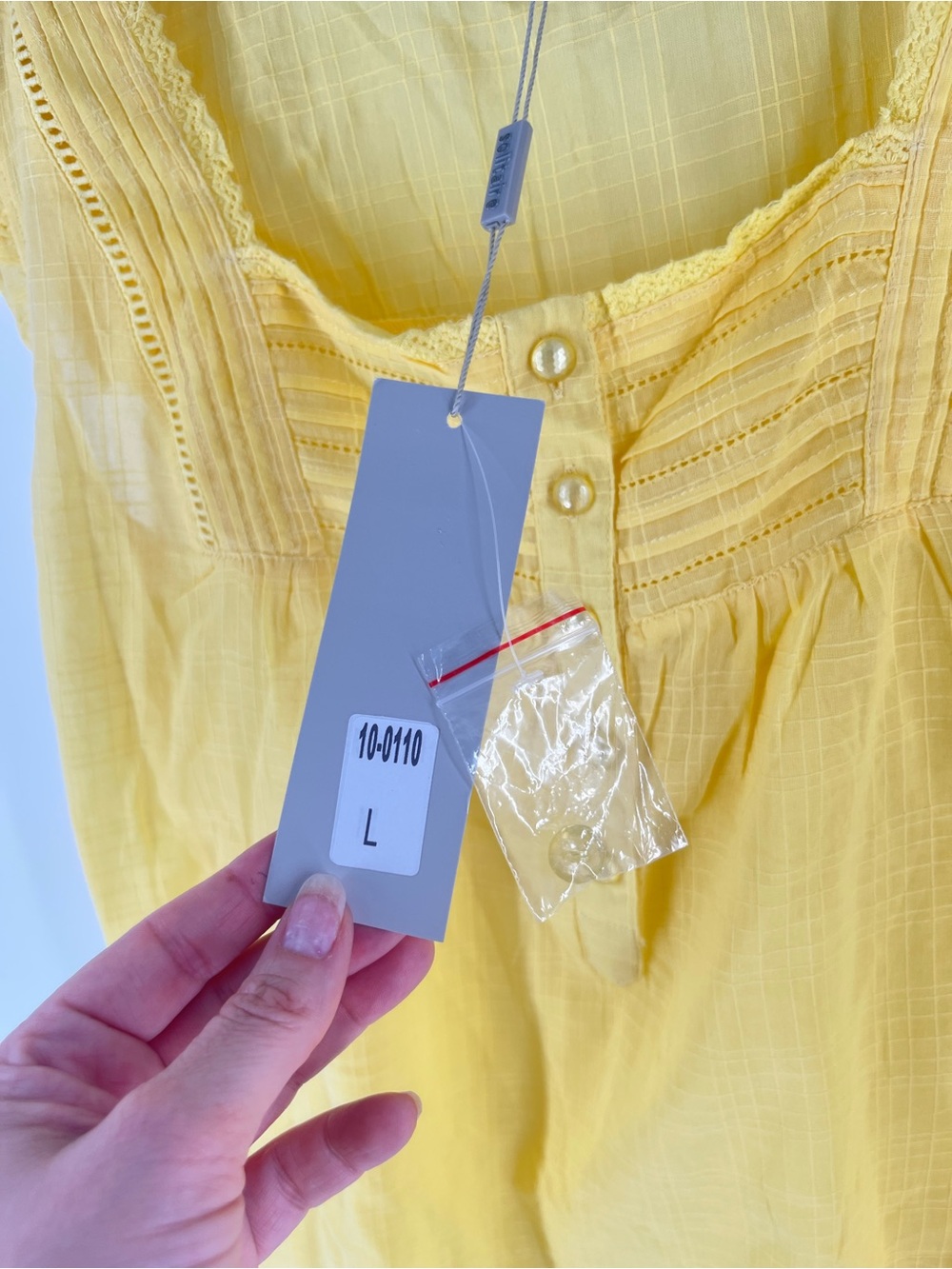 Solitaire Yellow Ruffle-Sleeve Button Front Blouse - Picture 11 of 13